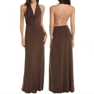 WeWoreWhat - Cowl Halter Maxi Dress, Umber